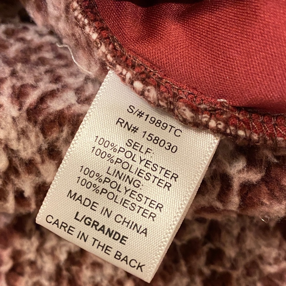 NWT!! Love Tree Sherpa 1/4 Zip Pullover Sweater - Soft Pink Size Large - Picture 13 of 13